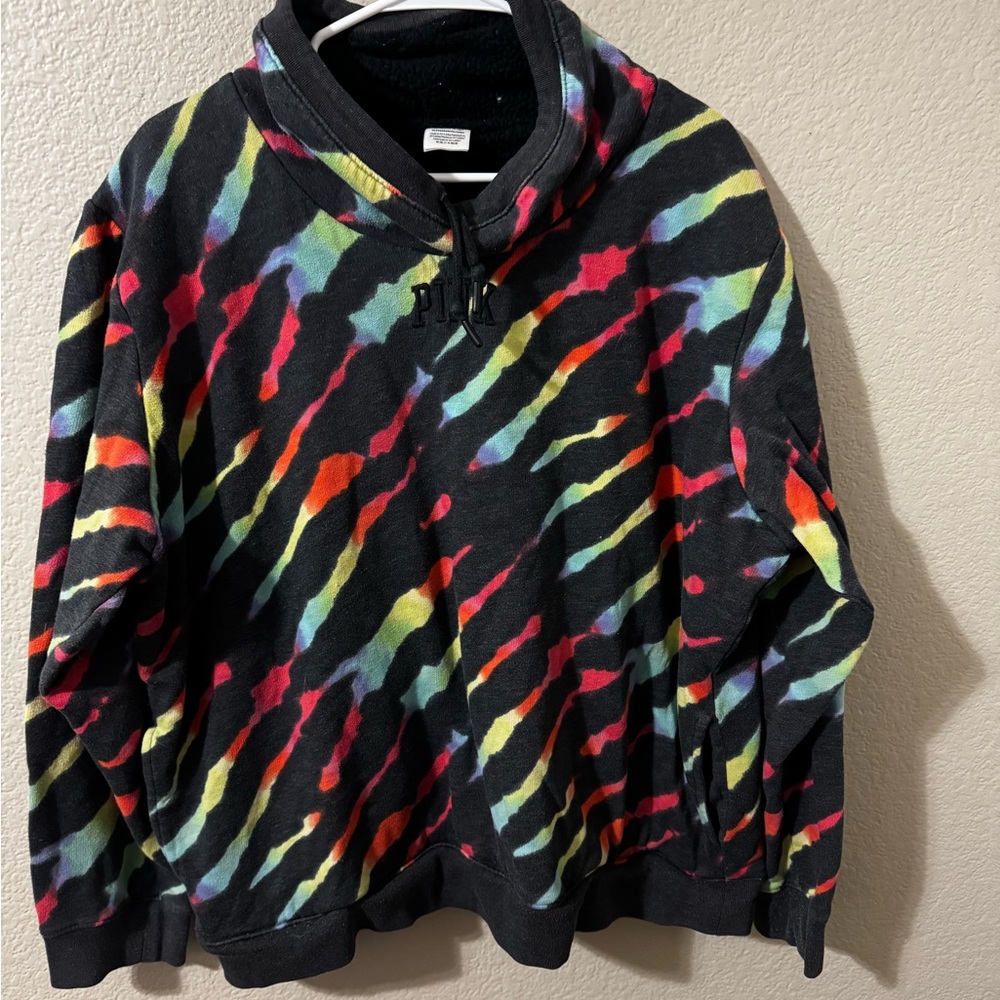 PINK Victoria's Secret Vibrant Tie-Dye Crewneck Sweater